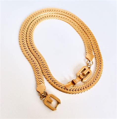 givenchy gold necklace herringbone